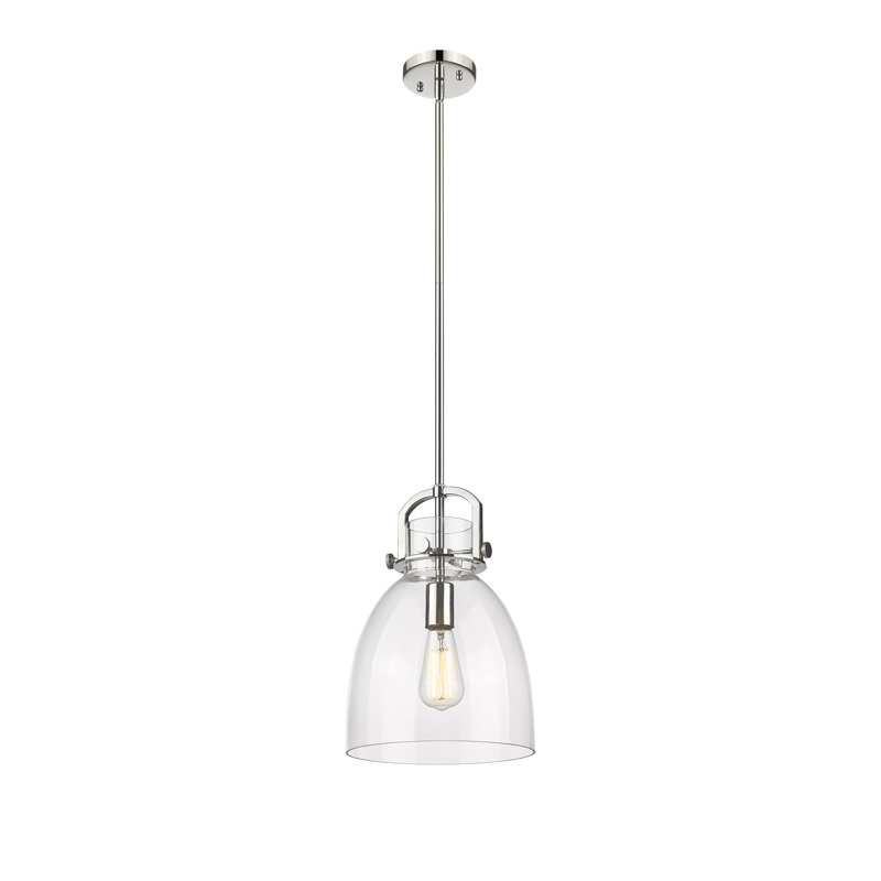 Luminaire suspendu 1 lumière Badillo, Clair, H 18,25 po x l 14 po x P 14 po, Nickel poli