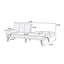 Canapé ajustable 1pc bleu marine