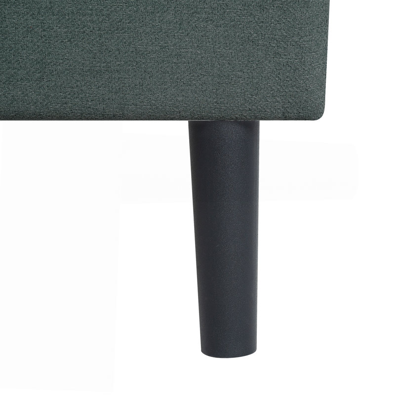 Base de lit tapissier grand format avec tête de lit en lin capitonné moderne, Grand lit, Gris foncé