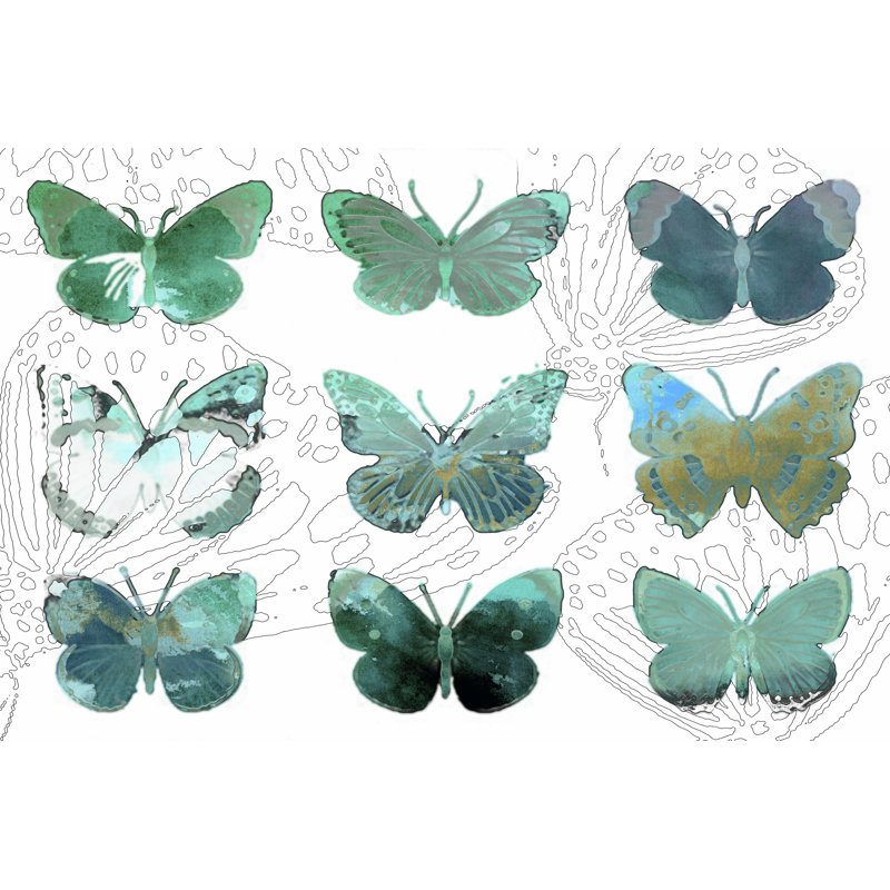 Layered Butterflies I by Sisa Jasper - Wrapped Canvas Painting, 20cm H x 30cm W x 3.8cm D