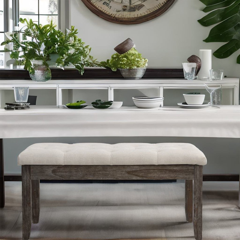 Banc rembourré en tissu Saveer