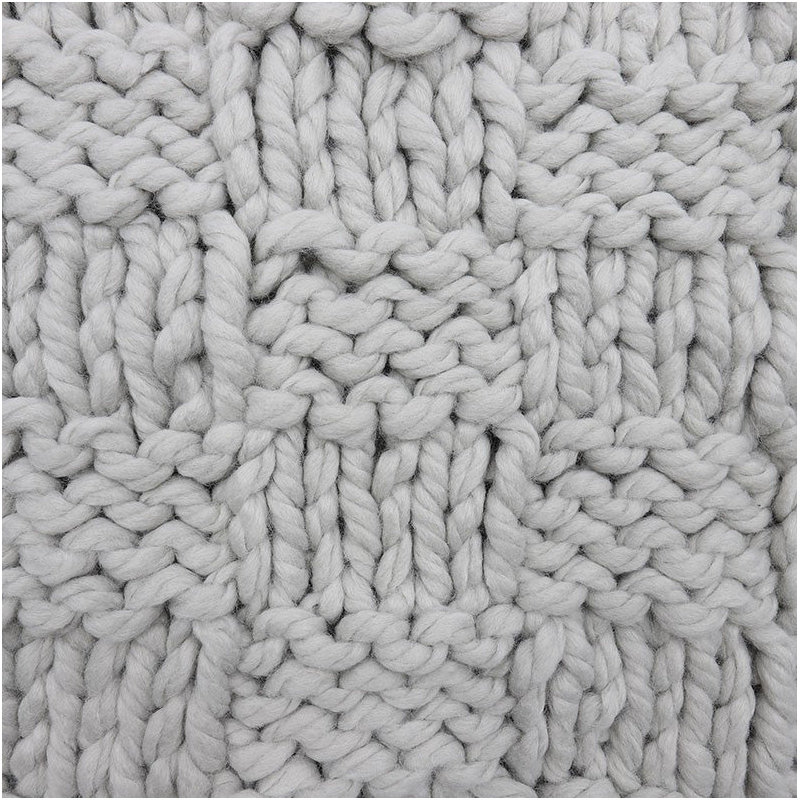 Chess Hand Knitted Solid Textured Chess Pattern Square 27x27 inch Euro Sham, Gray