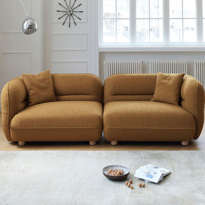 Canapé modulaire en velours brun