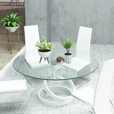 30" Inch Round Tempered Glass Table Top Clear Glass 1/4" Inch Thick Round Polished Edg