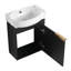 Meuble-lavabo compact de 16 pouces - Finition châtaignier noir pour les petites surfaces fixées au mur avec les salles de bain en céramique-803866353