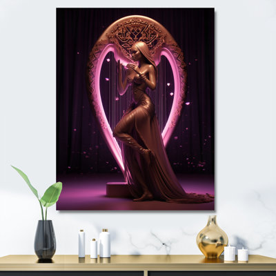 " Mythical Woman Playing Harp "