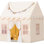 Tente de jeu Wilwolfer pour enfants d'intérieur - Tente pour enfants pour tout-petits, cadeau d'anniversaire pour tout-petits, décoration de salle de jeux pour garçons et filles (maisonnette beige avec tapis)