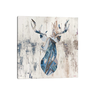 «Blue Rhizome Deer Bust», giclée sur toile tendue avec châssis