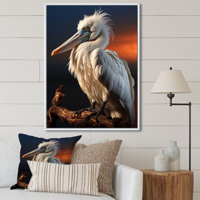 Kidwelly, portrait d'un pélican gris vibrant - impression