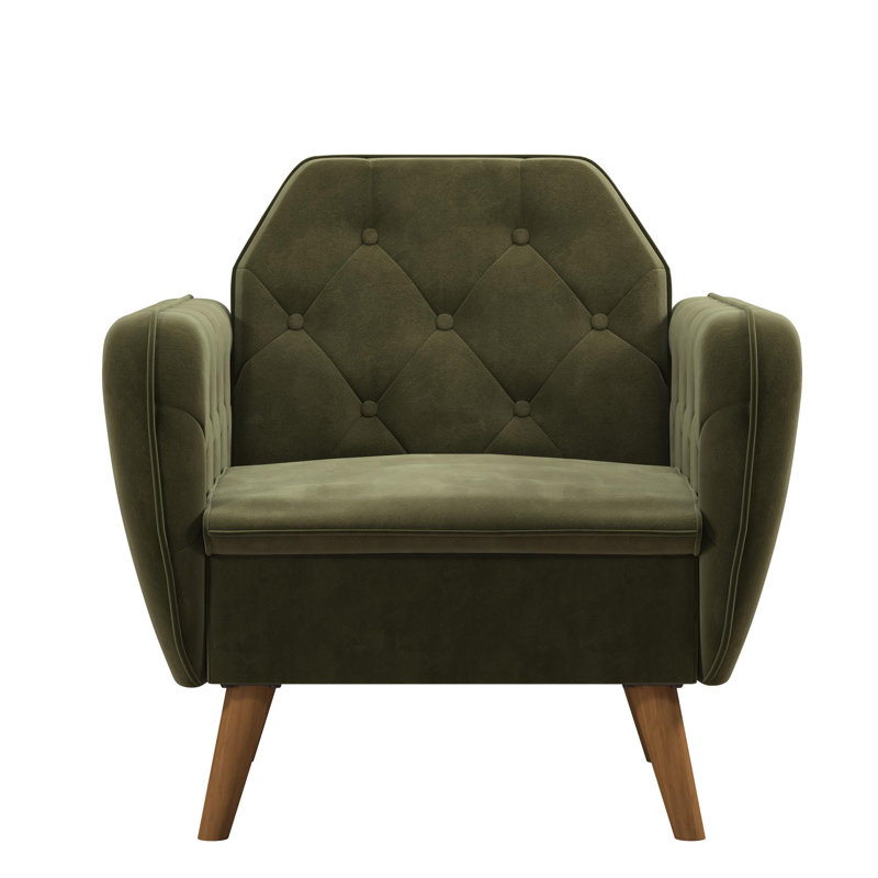 Velvet Armchair, Green