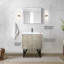 Rustique 30 po Meuble-lavabo large, surface en quartz blanc, robinet en métal et miroir 28 po x P 20 po pour salle de bain, comptoir, enchanteur
