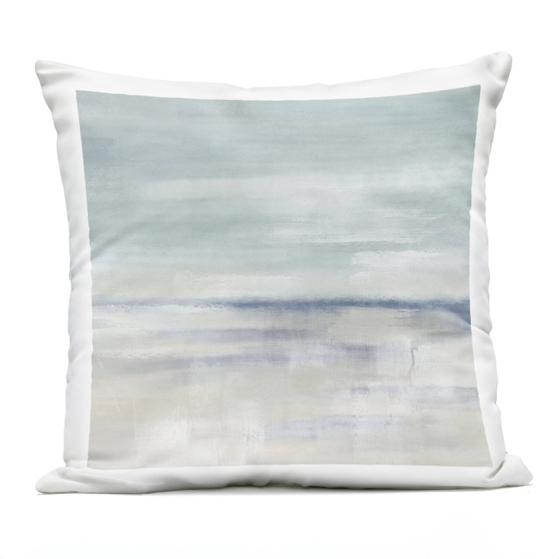 Coussin d'extérieur imprimé Subtle Coastal Abstraction, design par J: L Design