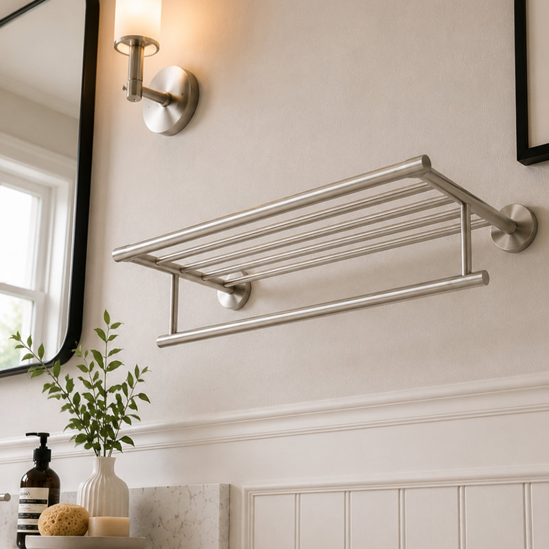 Porte-serviettes mural Veil en nickel brossé