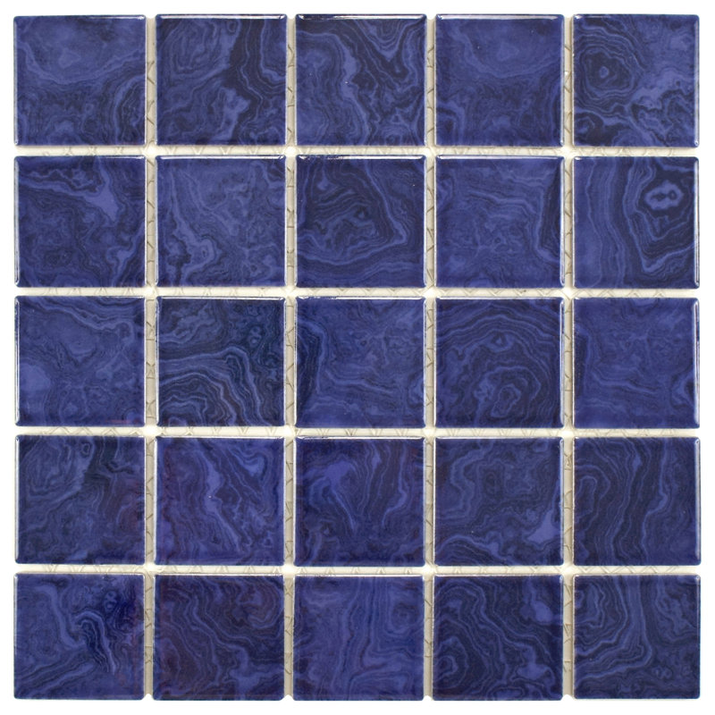 Resort 2" x 2" Porcelain Grid Mosaic Tile, Blue