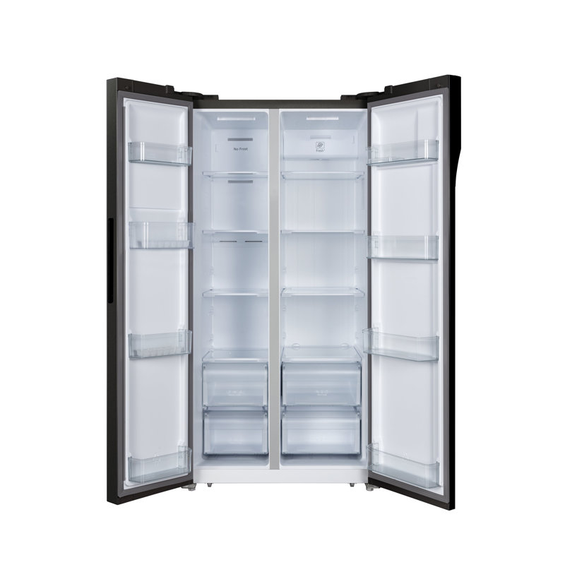 Hamilton Beach 20.6 Cu. Ft. Side By Side Refrigerator, Digital Display and Controls, Black Stainless Steel