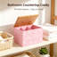 Boîte de rangement rose à tampons Bow-Print