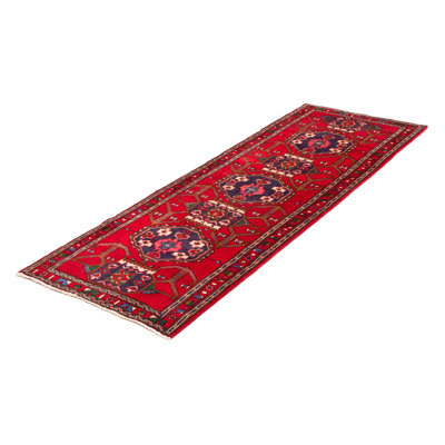 One-of-a-Kind 3'10" X 10'10" New Age Runner Wool Area Rug in Red