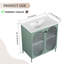 Meuble-lavabo autoportant à 2 portes avec lavabo en céramique