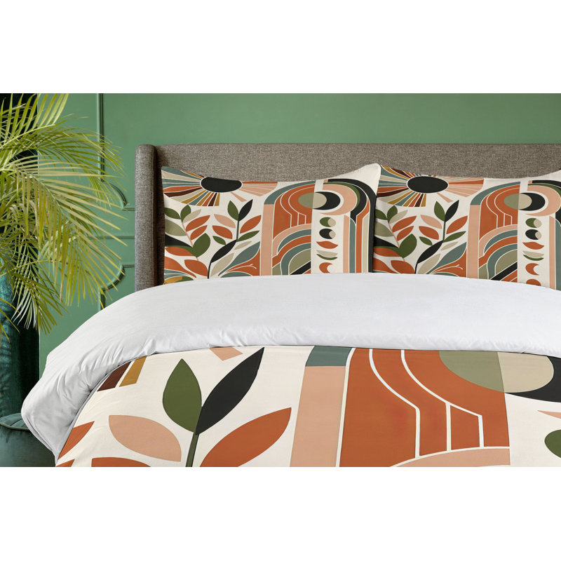 Monstera Duvet Cover, California King Duvet Cover + 2 Standard Shams