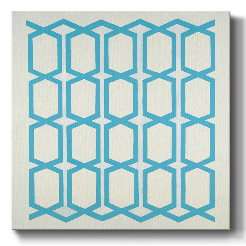 " Pattern Blue ", 40" H x 40" W x 1.5" D