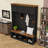 Entryway Hall Tree with Bench, 4 Cabinets, Open Compartments and 4 Hooks-129518320
