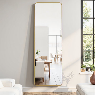 Lunara 1.18" Deep Rounded Corner Rectangular Bathroom Wall Mirror with Premium Tempered Glass & Aluminum Alloy Framed