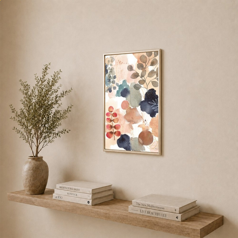 «Serene Nature IV» par Laura Horn - impression sur toile, 34" H x 24" W, Champagne