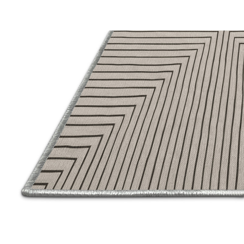 Tapis beige lavable à la machine, Rectangle 5 pi x 7 pi