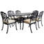 Premium 6 - Person Patio Dining Set Umbrella Hole Included Oval Table with Cushions Included