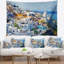 Tapisserie abstraite de la ville de Fira à Santorin-28496891