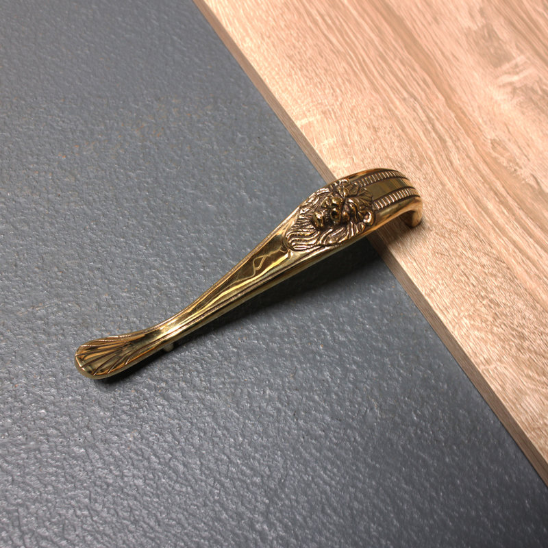Lion Pull Handle 250mm, Aged Brass