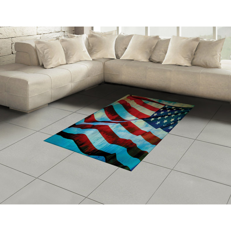 Tapis décoratif en polyester à haute densité à longs fils American, Rectangle— 4 pi x 5 pi 8 po