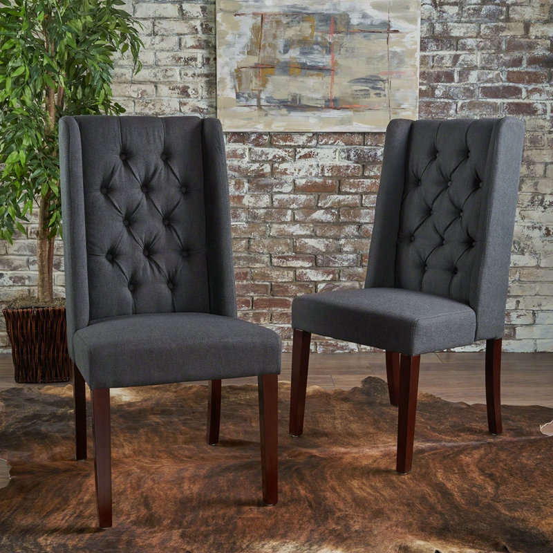 Chaise de salle à manger [ensemble de 2 pièces], Gris foncé