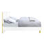 Lit Ek au fini blanc ultrabrillant - pas de sommier tapissier nécessaire, structure entièrement en kd, motif ondulé, 39 lattes, 4 pieds en métal, 660 lb