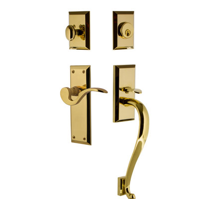 Nostalgic Warehouse New York Plate S Grip Handleset with Single Cylinder Deadbolt and Manor Lever
