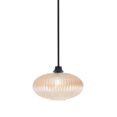 Luminaire suspendu Oakridge au fini noir mat avec microbulles 12 po