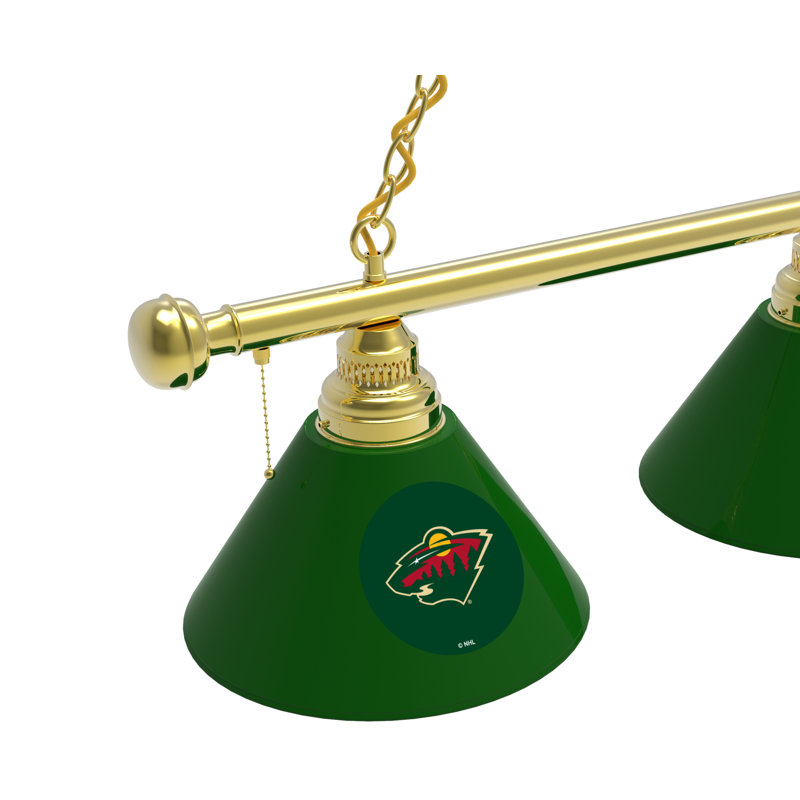 3 - Light Pool Table Lights Pendant, Brass, Minnesota Wild