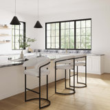 Benfeito Modern Leatherette Upholstered Counter Stool