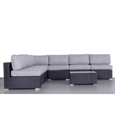 Ensemble de conversation pour 6 personnes avec coussins Gio Wicker