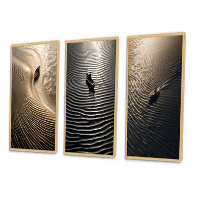 " Nautical Serenity In Black And White " 3 - Pieces