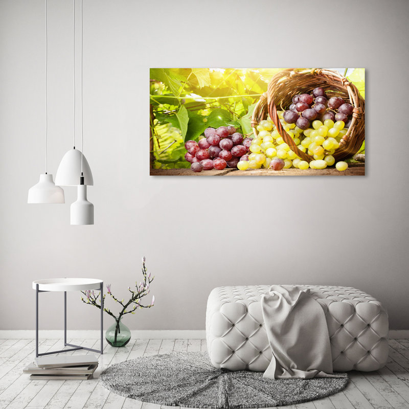 Grapes In The Basket - Wrapped Canvas Print
