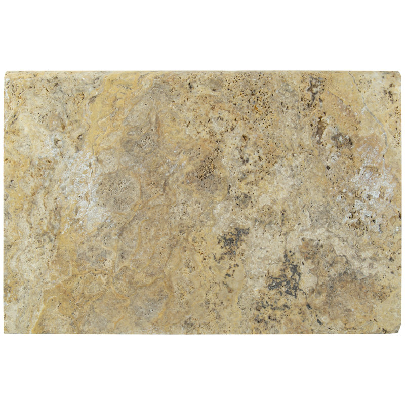 Marzana Aurelia 16 in. x 24 in. x 2 in. Honed Unfilled Brushed Travertine Pool Coping (2.67 sq. ft./unit, 1 Piece)