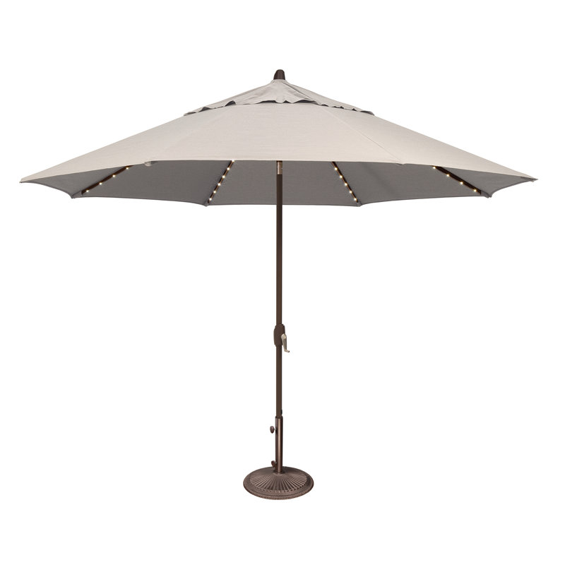 Parasol lumineux 11 'Lariat, Toile Sunbrella® naturel, Bronze