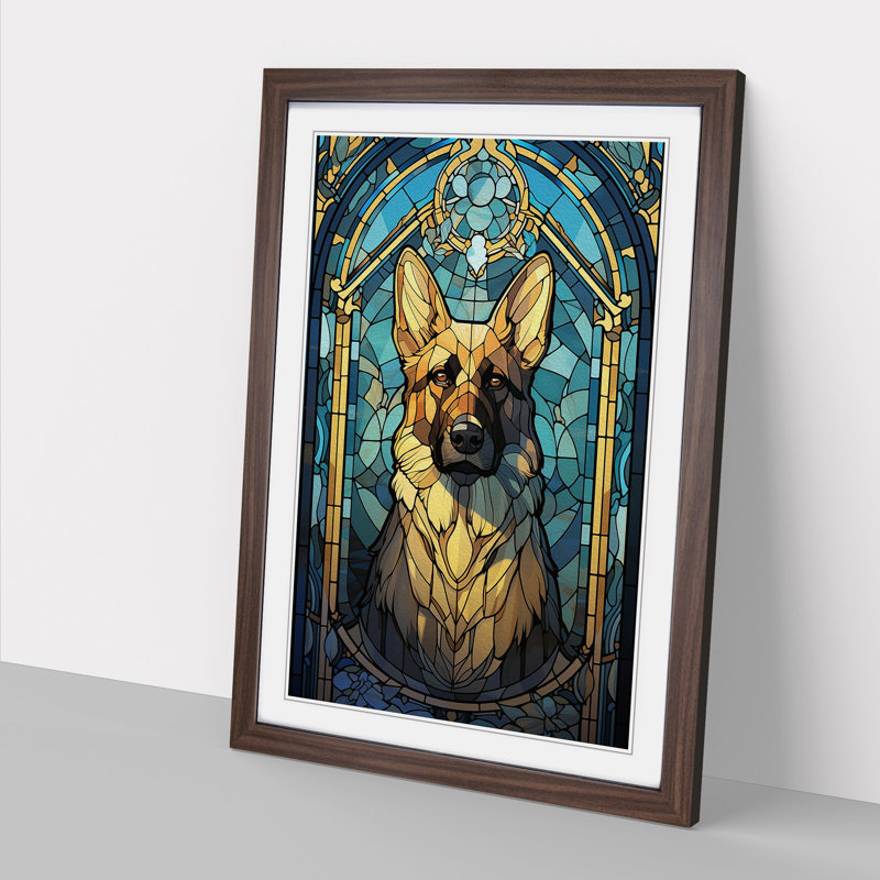 Single Picture Frame Print on Wood, 64cm H x 46cm W, Walnut Framed