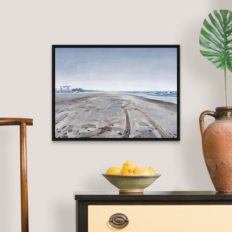 «Rain at Pine Knoll Shores, NC», reproduction sur toile par David Shingler, Cadre noir, H 20 po x l 26 po x P 1,75 po