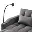 Gris foncé, 2 places, lit convertible, lit gigogne, velours doux et lisse, dossier réglable de niveau 3, positions multiples, pliable, peu encombrant, coussins, chargement, lit avec support pour téléphone avec convertible,