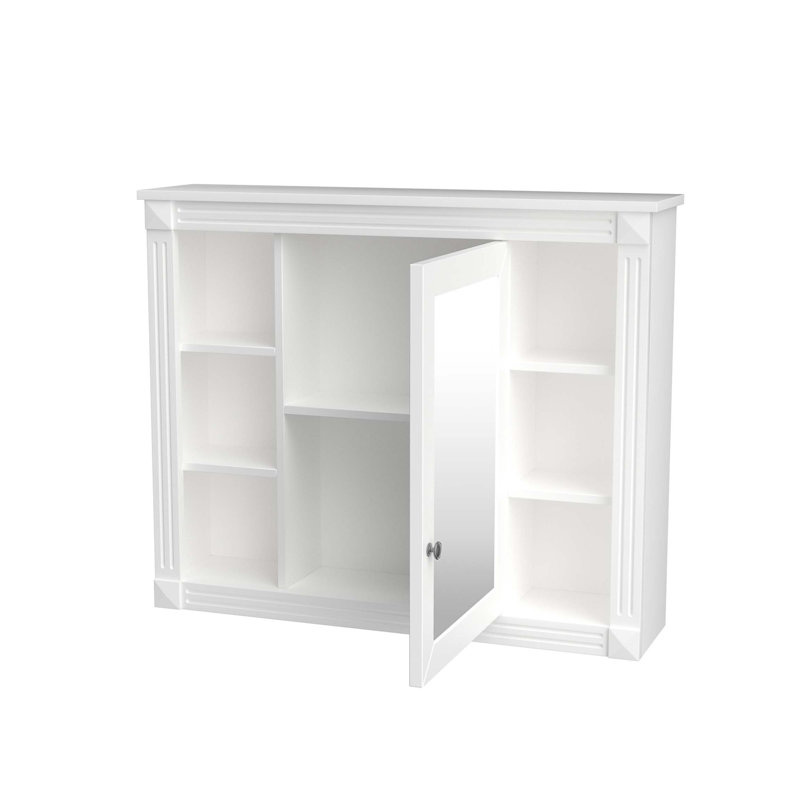 Armoire de rangement murale pour salle de bain, armoire à pharmacie, armoire de salle de bain moderne avec miroir, Blanc
