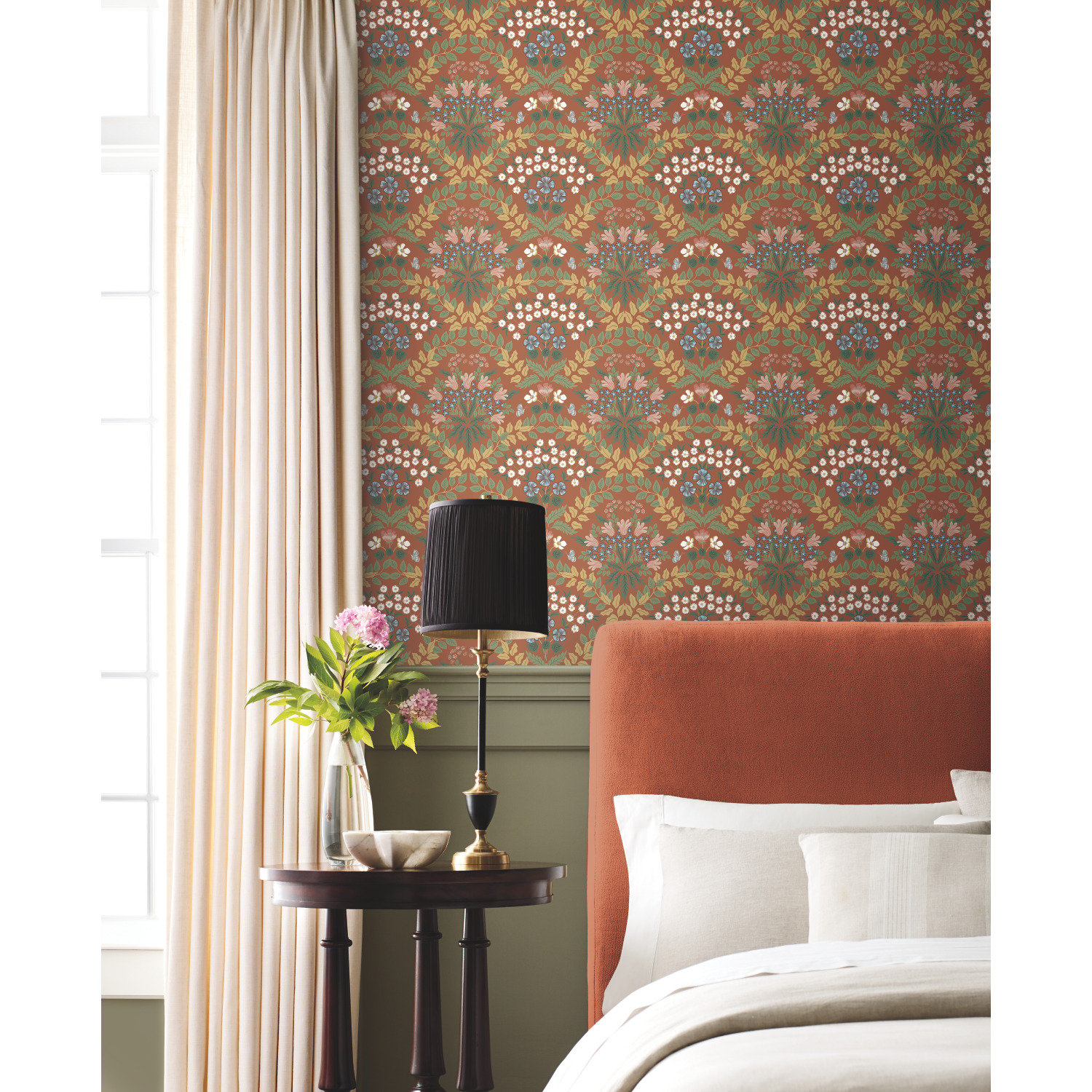 Bramble Wallpaper Double Roll, Red/Green