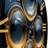 Abstract Blue Globe Orbital Elegance I - Modern Geometric Wall Clock-93393819