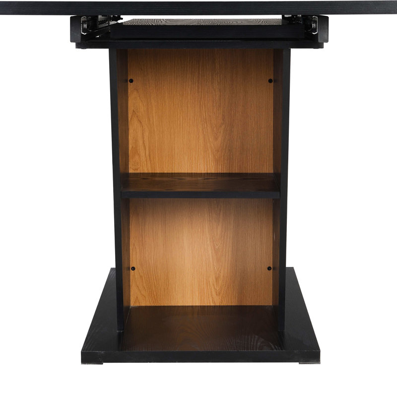 Table extensible moderne de 60,08 pouces - en bois avec rangement. Structure en métal, plateau de table réglable pour le rangement de la salle à manger et de la maison. Base, différentes occasions